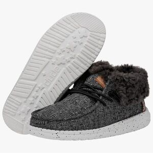 Kids Hey Dude Black Wendy Fold Stitch Cozy Shoes/Lined        Youth 13  …